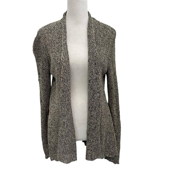 *Eileen Fisher Linen Wool Blend Open Knit Open Cardigan Sweater Large Petite - Picture 1 of 6